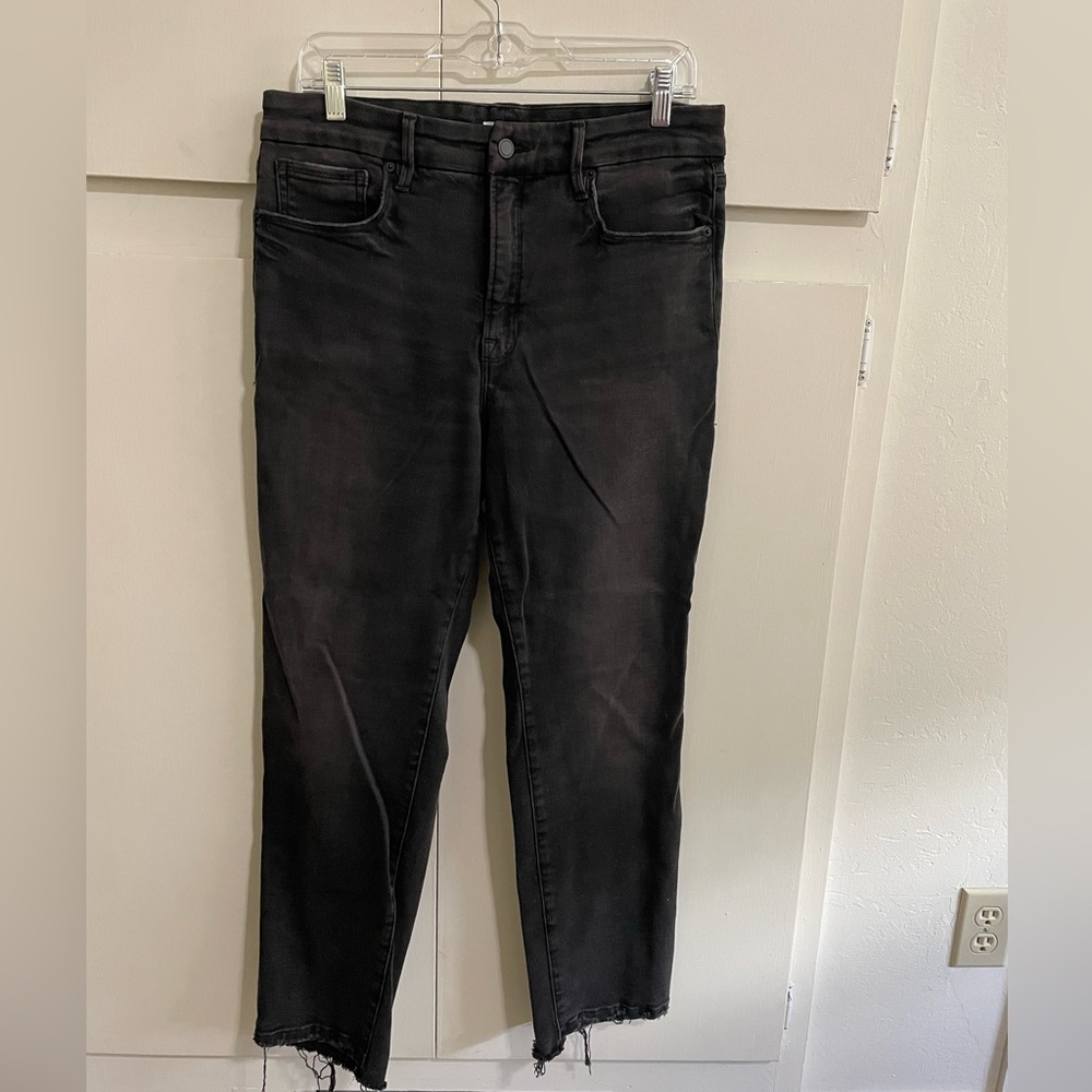 Good American soft tech straight leg faded black ♥️ NWOT
